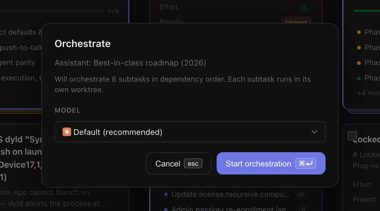 Build scope picker for parent tasks and subtasks